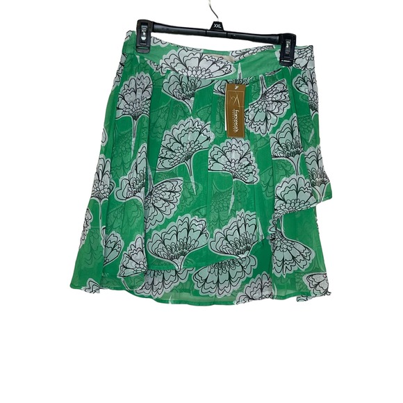 Francescas‎ Women Skirt Emmelee Floral Mini Lined Light Weight Green Medium NWT - Picture 1 of 8
